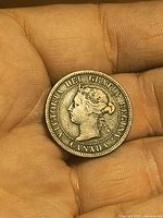 Obverse of 1893 Canadian large cent showing Queen Victoria