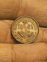 Reverse of 1941 Newfoundland 1-cent coin