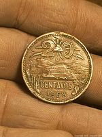 Reverse side showing 20 CENTAVOS 1968 and Pyramid of the Sun