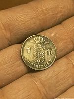 Reverse: crowned oak branch, denomination 1 FR, BELGIQUE legend