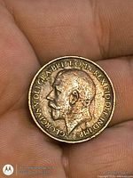 Obverse showing King George V portrait and legend GEORGIVS V DEI GRA: BRITT: OMN: REX FID: DEF: IND: IMP: