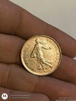 Obverse showing Sower and REPUBLIQUE FRANÇAISE legend