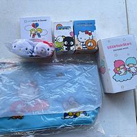 Group shot showing all sealed Sanrio Lootcrate items