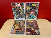 All four bagged Blood Pack issues displayed on table