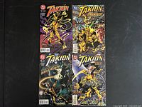 Front covers of all four Takion issues arranged in grid