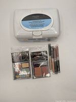 All seven makeup items including wipes, compacts and lip liners