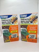 Front view of two Terro Outdoor Liquid Ant Bait boxes