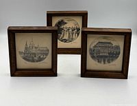 Front view showing all three framed prints