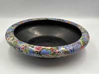 Top oblique view showing interior and patterned rim