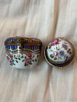 Two Limoges porcelain boxes front view
