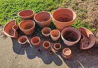 All pots and planters arranged outdoors