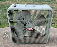 Front view showing grille, blades, Vernco badge