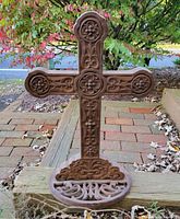 Front view of full cast iron Celtic cross