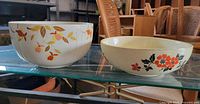 Both Hall's bowls side by side showing size comparison and patterns
