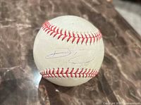 Autograph side of baseball showing Bo Bichette signature