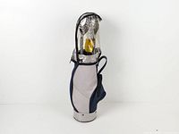 Full view of golf bag style case with utensils inside