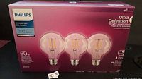 Front of sealed Philips Ultra Definition G25 LED 3-pack box