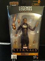 Front view of sealed Marvel Legends Eternals Kingo box showing figure and accessories