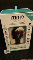 Front of boxed iTime Elite smartwatch showing brand, model, compatibility and price