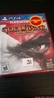 Front view of sealed PS4 God of War Remastered game case