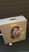 Front of sealed onn. gaming headset box