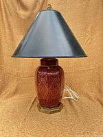 Full view of lamp with shade attached