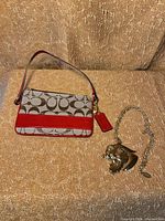 Coach signature jacquard wristlet wallet and Ed Hardy jaguar pendant together