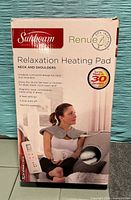 Front of Sunbeam Renue neck & shoulder Relaxation Heating Pad box