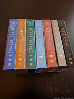 Spine view of seven slipcase boxes numbered 1-7