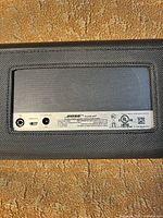 Rear label showing Bose SoundLink branding and power requirements