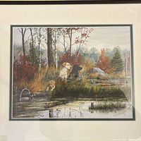 Front view of framed print showing artwork, mats and frame