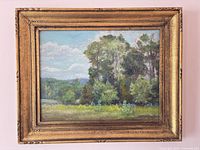Front view of framed landscape painting