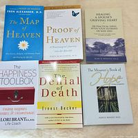 All six books arranged on surface