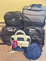 Group shot of all six bags showing overall condition and variety