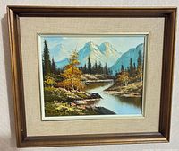 Front view of framed oil painting