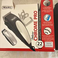 boxed Wahl Deluxe Chrome Pro clipper on retail packaging