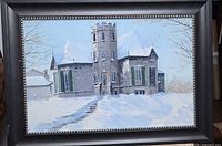 Full framed view of McIntosh Castle winter painting