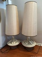 both lamps front view with shades and bases
