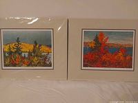 Both prints in mats side by side