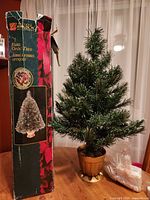 Tree, pot, box, spare bulb