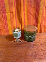 Both items together: Ronson onyx lighter and Swedish TOBAK jar