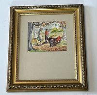 Full view of framed painting