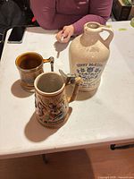 Overview of the three drinkware items on table