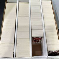 full view of rows of cards in storage box