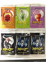 All six MetaZoo booster packs front view