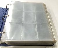 Open binder showing clear 9-pocket pages