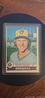 Front view of Robin Yount card in sleeve