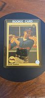 Front of Dave Justice rookie card in top loader