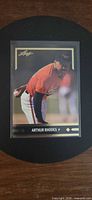 Front of Arthur Rhodes 1991 Leaf Gold Rookies card in protector