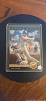 Front of 1993 Upper Deck Mike Piazza Star Rookie card in sleeve and top loader